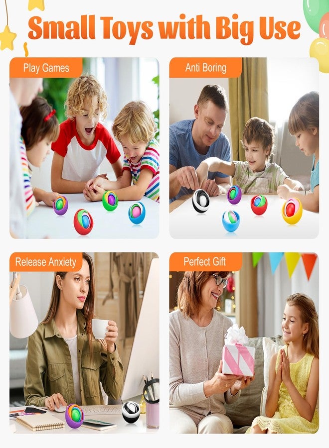 مجموعة جيروسكوب التململ، ألعاب جيروسكوب التململ، لعبة تقليب لا نهائية لتخفيف التوتر، لعبة سبينر يدوية لتخفيف التوتر لدى البالغين والمراهقين والأطفال المصابين باضطراب فرط الحركة ونقص الانتباه والتوحد، لون عشوائي (4 قطع) - Image 5